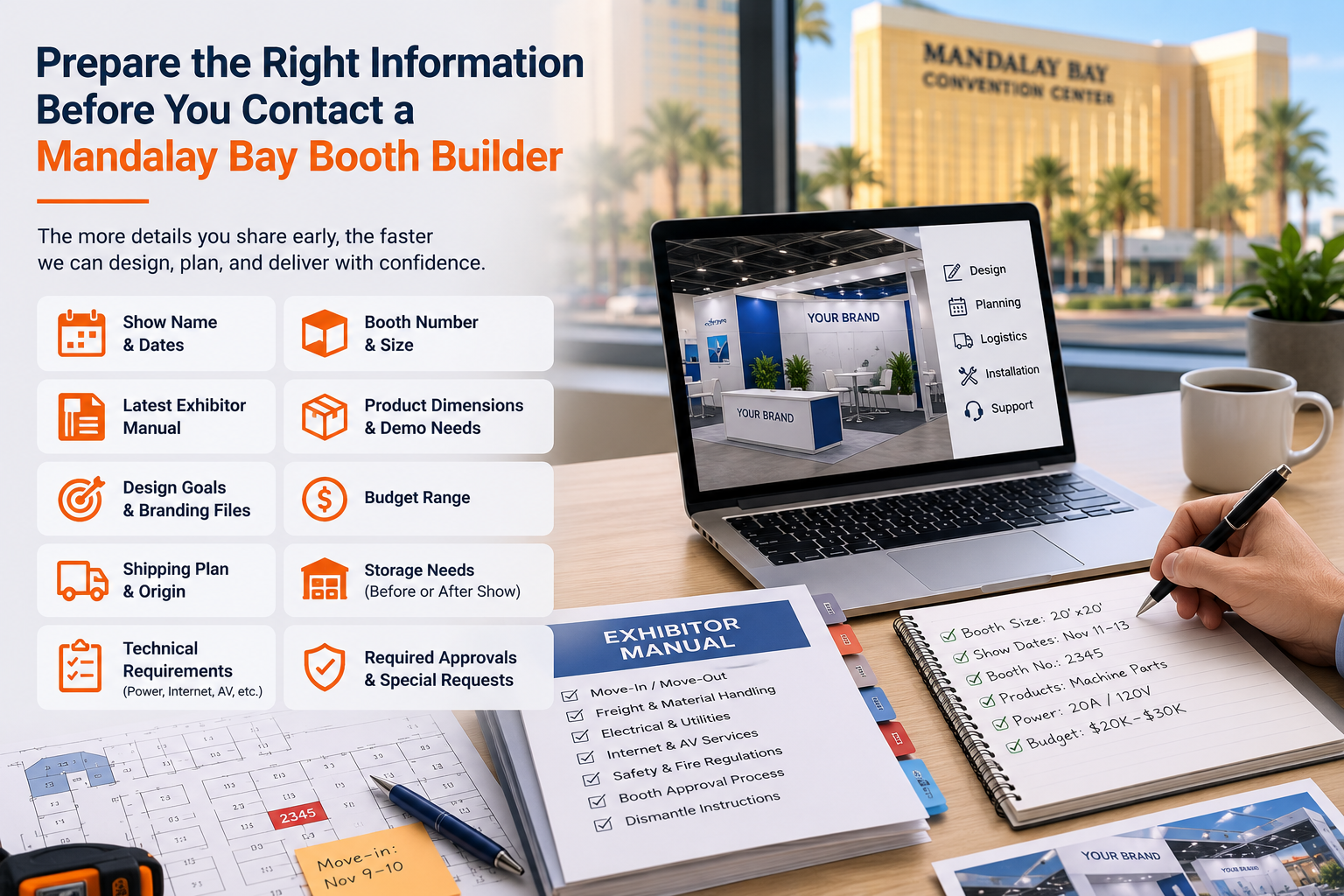 Mandalay Bay trade show booth setup builder preparation checklist